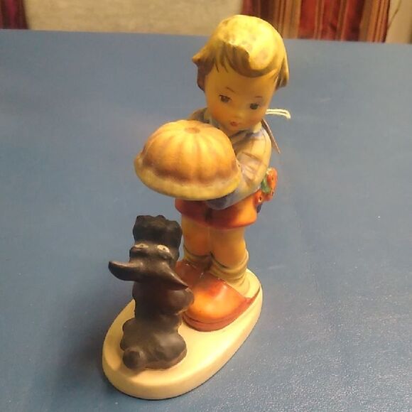 Vintage Goebel Hummel Figurine Boy and Dog Cottagecore Grandmacore - Picture 1 of 8